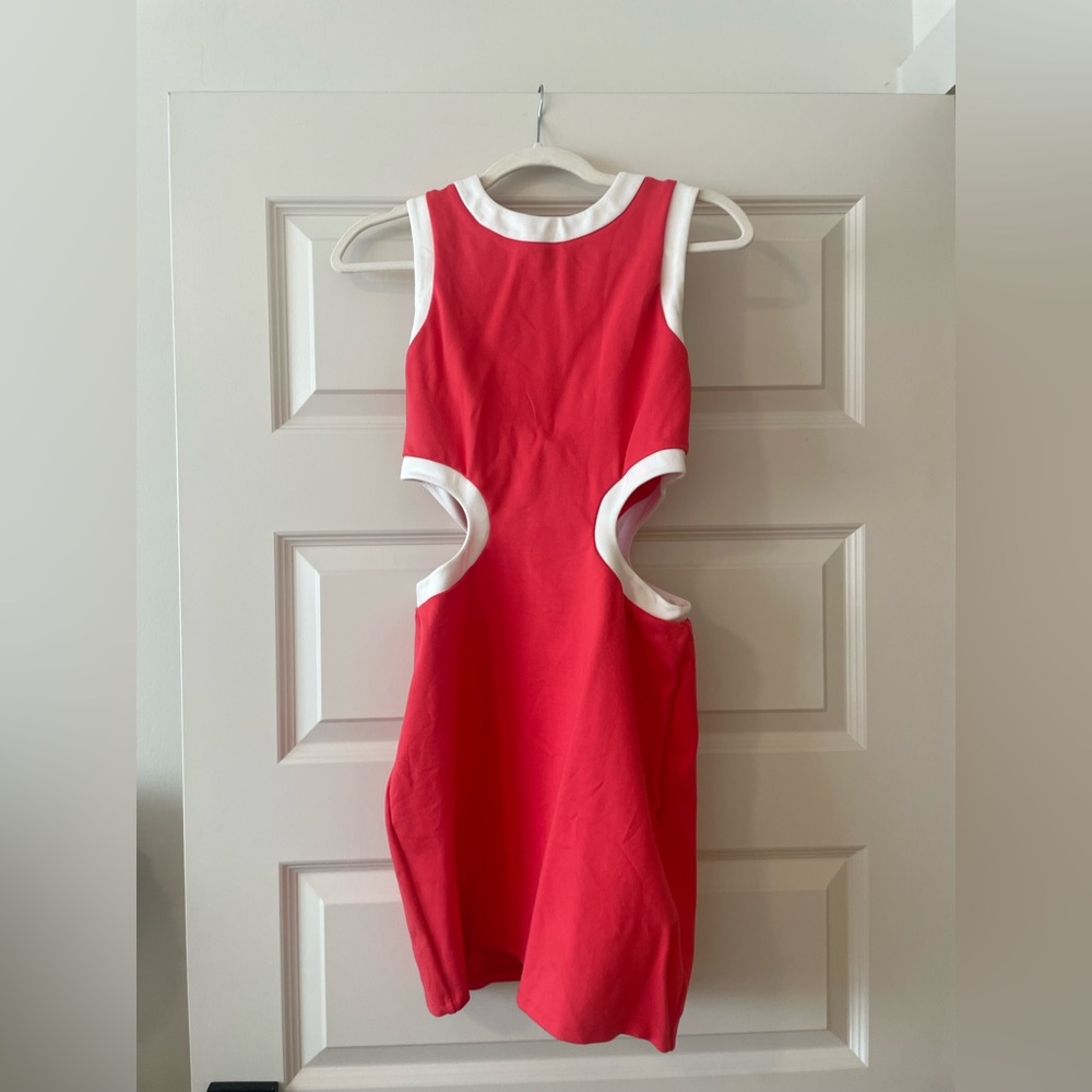 STAUD Hibiscus and White Dolce Dress